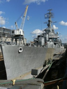 Navire de guerre, port de Boston